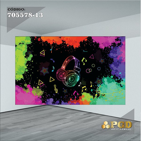 PAINEL RETANGULAR 4,00 X 2,48 MT tema - NEON Modelo 13 TECIDO EM - MICRO LIGHT