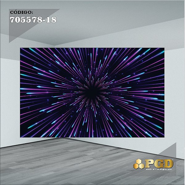 PAINEL RETANGULAR 4,00 X 2,48 MT tema - NEON Modelo 18 TECIDO EM - MICRO LIGHT
