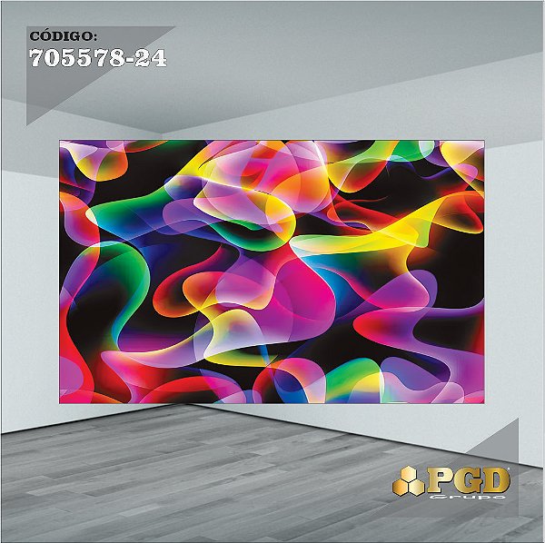 PAINEL RETANGULAR 4,00 X 2,48 MT tema - NEON Modelo 24 TECIDO EM - MICRO LIGHT