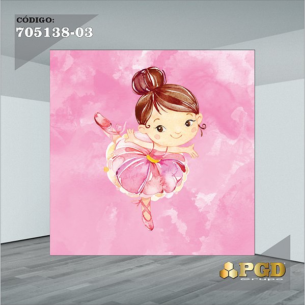 PAINEL RETANGULAR 4,00 X 2,48 MT tema - BAILARINA Modelo 03 TECIDO EM - MICRO LIGHT