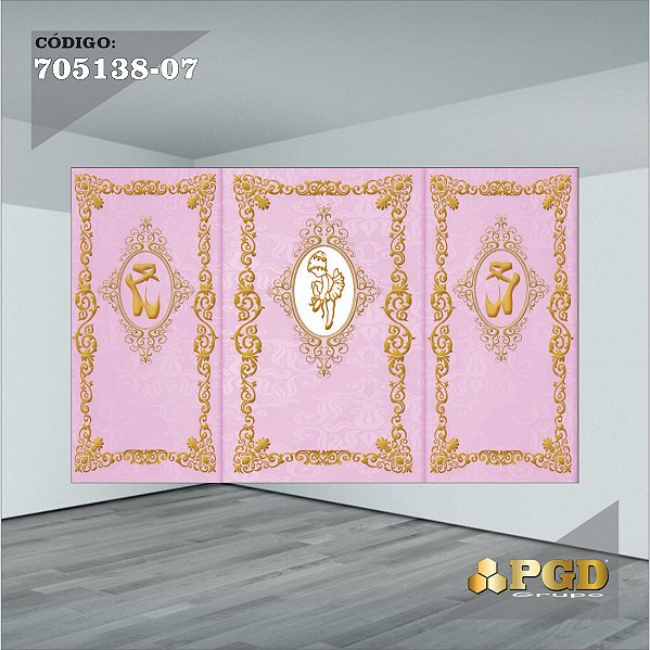 PAINEL RETANGULAR 4,00 X 2,48 MT tema - BAILARINA Modelo 07 TECIDO EM - MICRO LIGHT