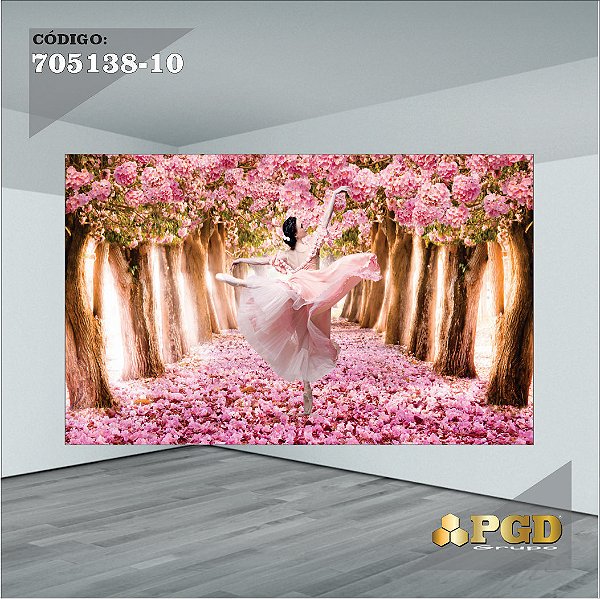 PAINEL RETANGULAR 4,00 X 2,48 MT tema - BAILARINA Modelo 10 TECIDO EM - MICRO LIGHT