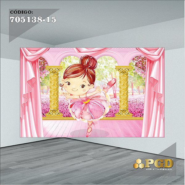 PAINEL RETANGULAR 4,00 X 2,48 MT tema - BAILARINA Modelo 15 TECIDO EM - MICRO LIGHT