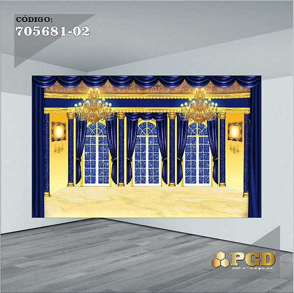 PAINEL RETANGULAR 4,00 X 2,48 MT tema - REALEZA Modelo 02 TECIDO EM - MICRO LIGHT