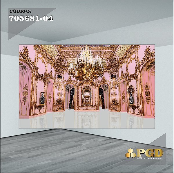 PAINEL RETANGULAR 4,00 X 2,48 MT tema - REALEZA Modelo 04 TECIDO EM - MICRO LIGHT