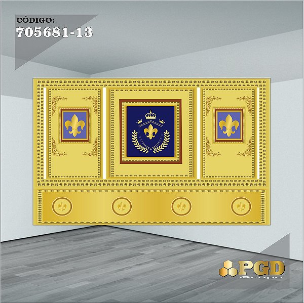 PAINEL RETANGULAR 4,00 X 2,48 MT tema - REALEZA Modelo 13 TECIDO EM - MICRO LIGHT