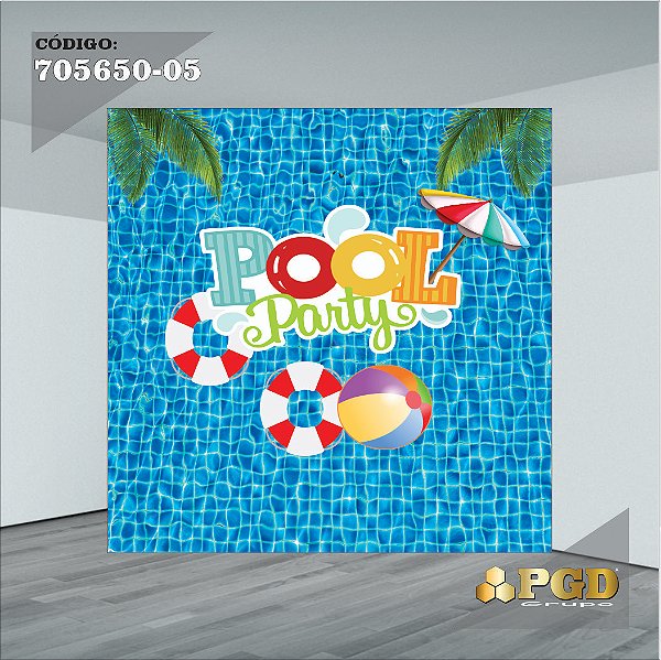 PAINEL RETANGULAR 4,00 X 2,48 MT tema - POOL PARTY Modelo 05 TECIDO EM - MICRO LIGHT