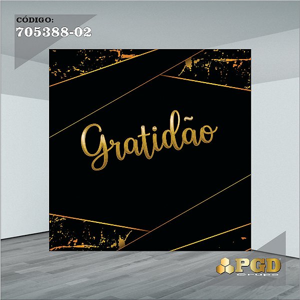 PAINEL RETANGULAR 4,00 X 2,48 MT tema - GRATIDÃO Modelo 02 TECIDO EM - MICRO LIGHT