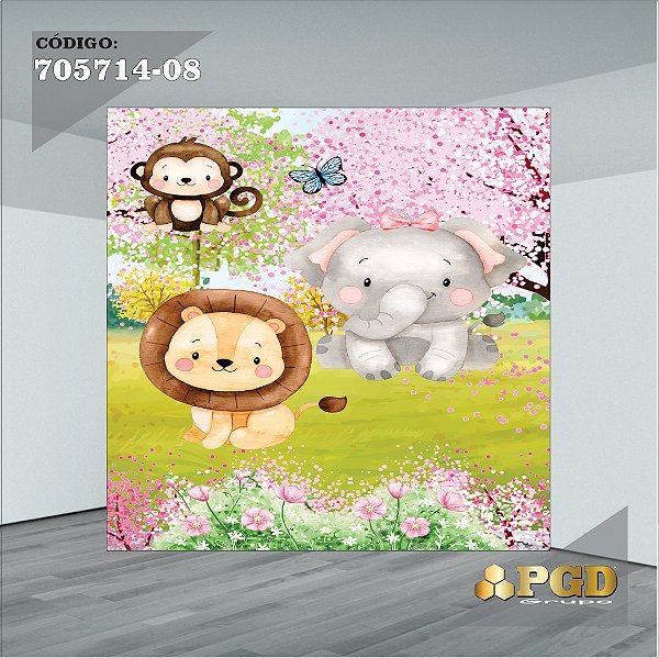 PAINEL RETANGULAR 4,00 X 2,48 MT tema - SAFARI Modelo 08 TECIDO EM - MICRO LIGHT