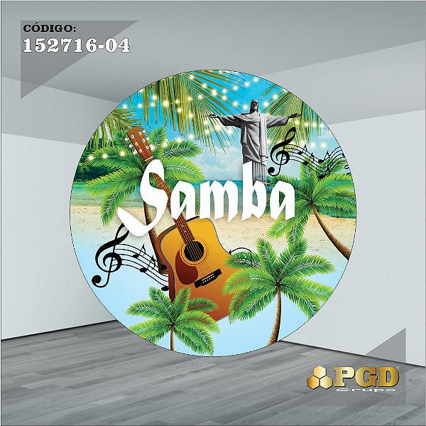 Painel 1,30m Redondo Sublimado Samba - Helanca Gold