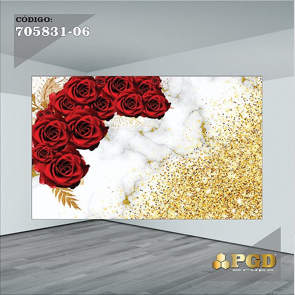 PAINEL RETANGULAR 4,00 X 2,48 MT tema - FLORAL TECIDO EM - MICRO LIGHT