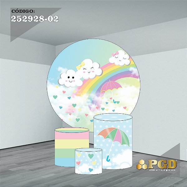 KIT VESTE FACIL P,M,G E PAINEL 1,5 x 1,5 tema - CHUVA DE AMOR  Modelo 02 TECIDO EM - HELANCA