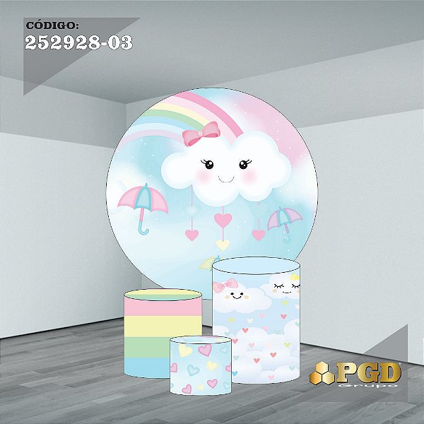 KIT VESTE FACIL P,M,G E PAINEL 1,5 x 1,5 tema - CHUVA DE AMOR  Modelo 03 TECIDO EM - HELANCA