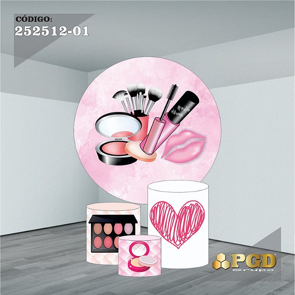 KIT VESTE FACIL P,M,G E PAINEL 1,5 x 1,5 tema - Maquiagem Modelo 01 TECIDO EM - HELANCA