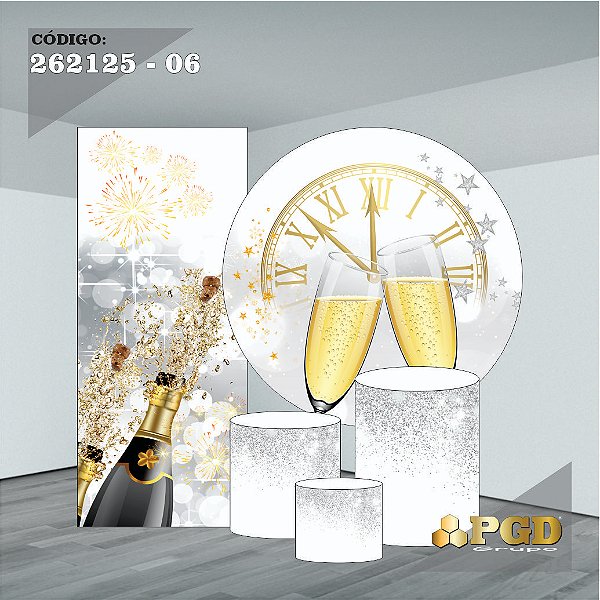 KIT VESTE FACIL P,M,G + PAINEL 1,5 x 1,5 + PORTAL 2,00 x 0,85 MT -  tema - Ano Novo  Modelo 06 TECIDO EM - HELANCA