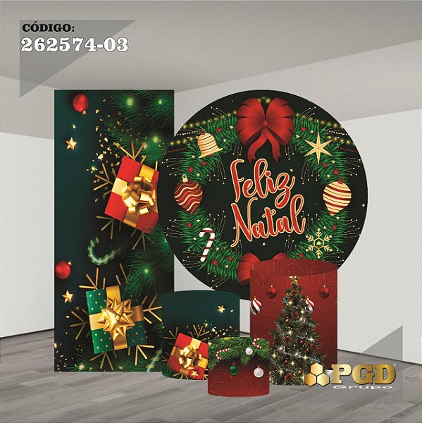 KIT VESTE FACIL P,M,G + PAINEL 1,5 x 1,5 + PORTAL 2,00 x 0,85 MT - tema - Natal Modelo 03 TECIDO EM - HELANCA