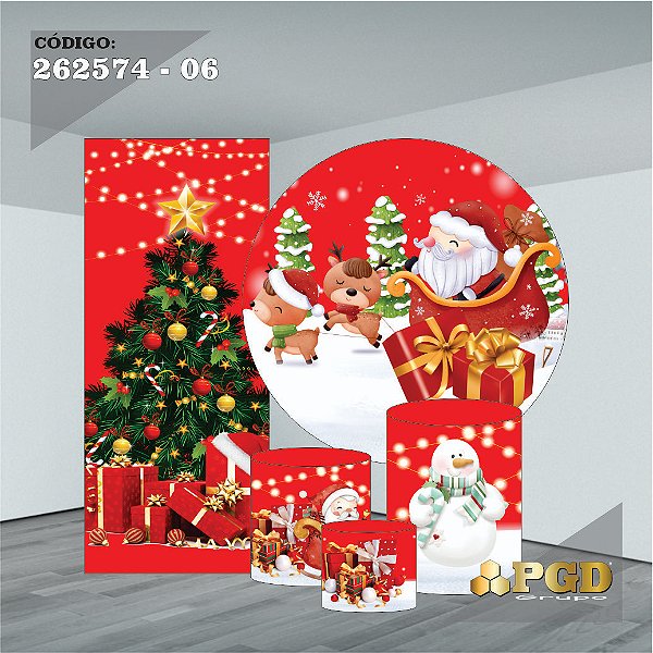 KIT VESTE FACIL P,M,G + PAINEL 1,5 x 1,5 + PORTAL 2,00 x 0,85 MT -  tema - Natal Modelo 06 TECIDO EM - HELANCA