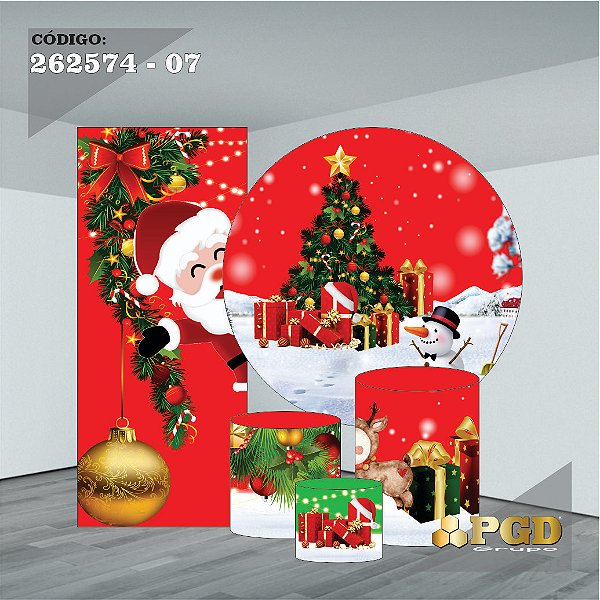 KIT VESTE FACIL P,M,G + PAINEL 1,5 x 1,5 + PORTAL 2,00 x 0,85 MT -  tema - Natal Modelo 07 TECIDO EM - HELANCA