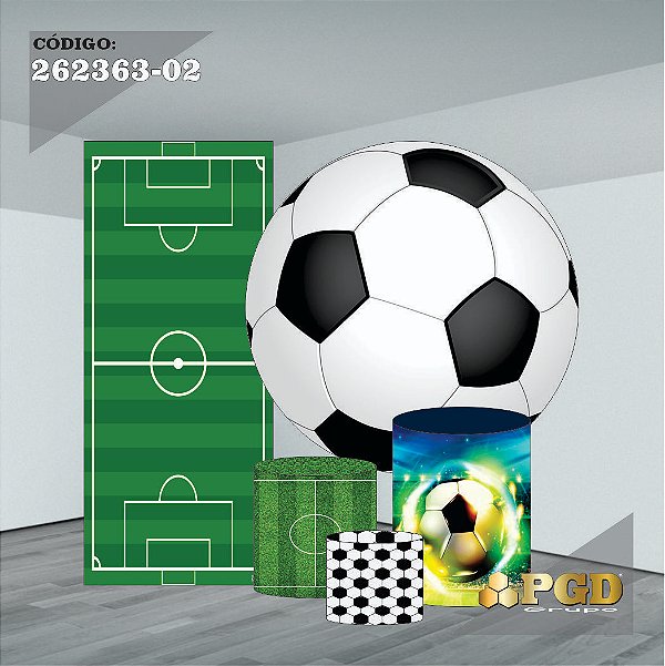 KIT VESTE FACIL P,M,G + PAINEL 1,5 x 1,5 + PORTAL 2,00 x 0,85 MT -  tema - FUTEBOL GERAL Modelo 02 TECIDO EM - HELANCA