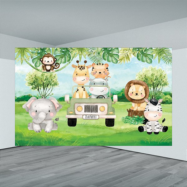 Painel Retangular Sublimado Safari - Microfibra Light 400x248cm