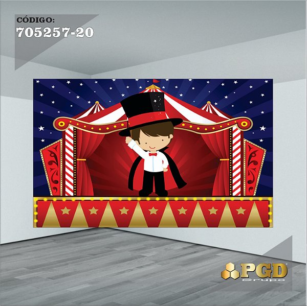 PAINEL RETANGULAR DE FESTA SUBLIMADO 400x248 MICROLIGHT - CIRCO