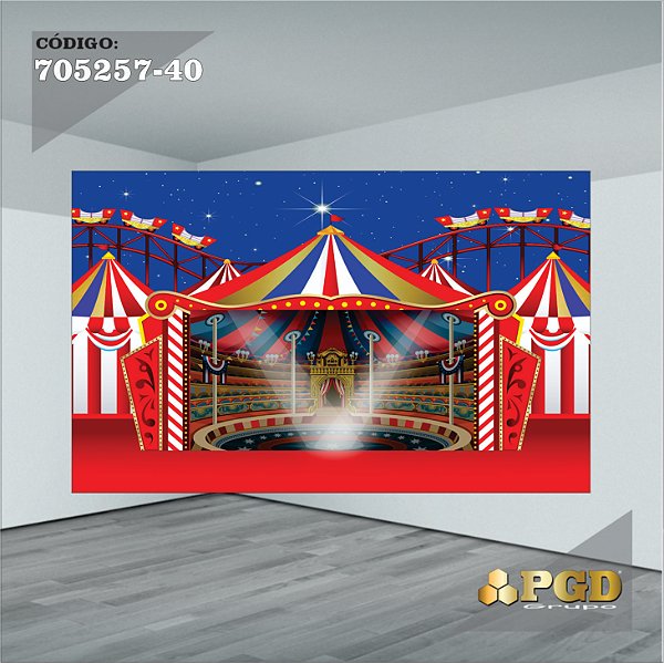 PAINEL RETANGULAR DE FESTA SUBLIMADO 400x248 MICROLIGHT - CIRCO