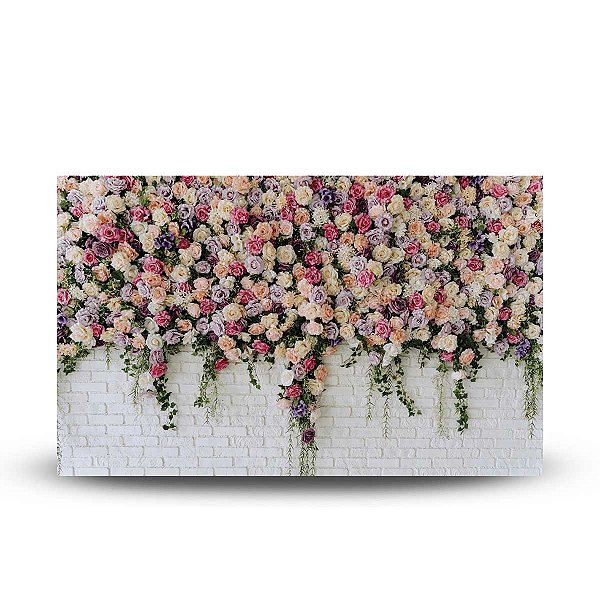 PAINEL RETANGULAR DE FESTA SUBLIMADO 400x248 MICROLIGHT - FLORAL