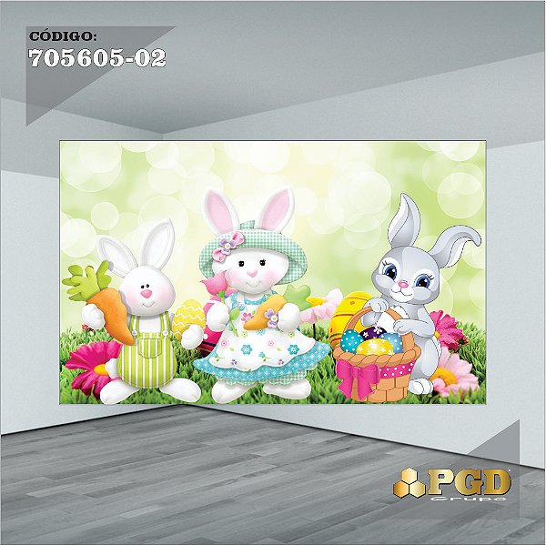 PASCOA PAINEL GRANDE 400X248 - MICRO LIGHT PAINEL RETANGULAR