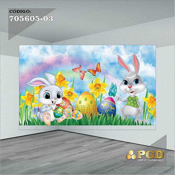 PASCOA PAINEL GRANDE 400X248 - MICRO LIGHT PAINEL RETANGULAR
