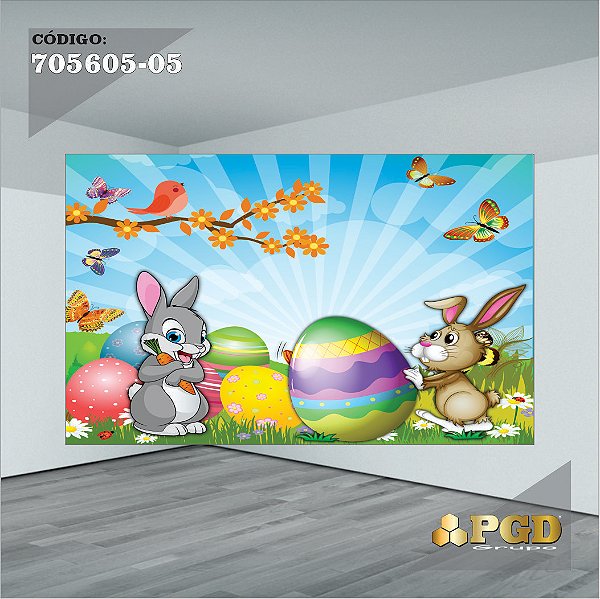 PASCOA PAINEL GRANDE 400X248 - MICRO LIGHT PAINEL RETANGULAR