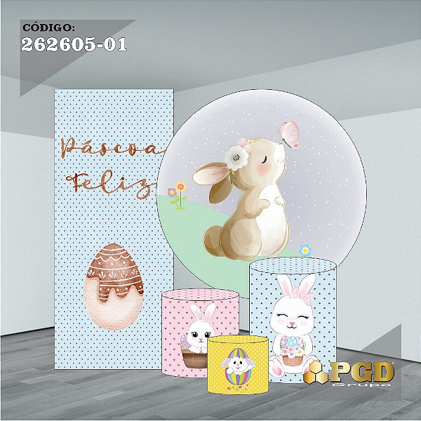 PASCOA PAINEL REDONDO 1,50 OU 1,30 + TRIO SLIM + PORTAL - HELANCA