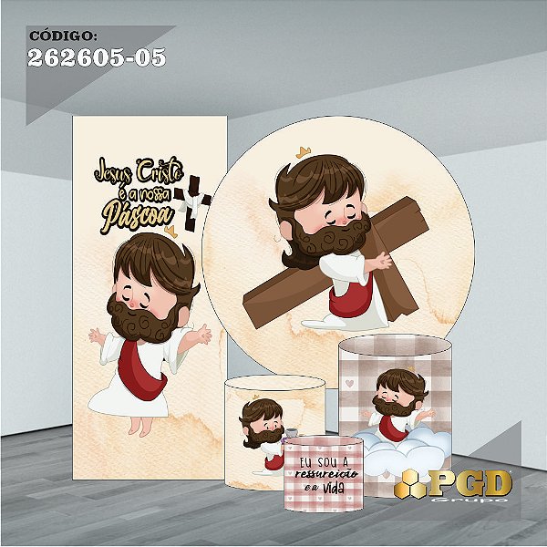 PASCOA PAINEL REDONDO 1,50 OU 1,30 + TRIO SLIM + PORTAL - HELANCA