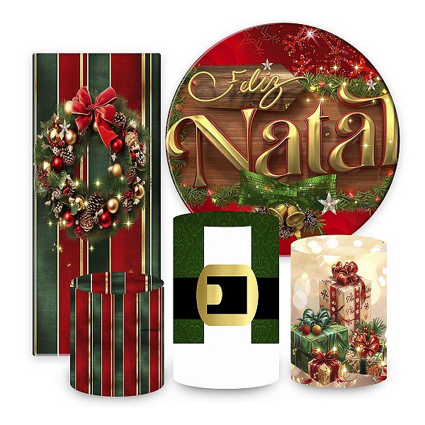 KIT VESTE FACIL P,M,G + PAINEL 1,5 x 1,5 + PORTAL 2,00 x 0,85 MT - tema - Natal Modelo 01 TECIDO EM - HELANCA