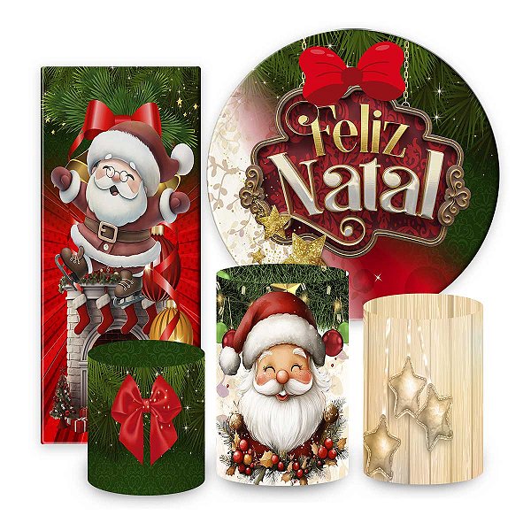 KIT VESTE FACIL P,M,G + PAINEL 1,5 x 1,5 + PORTAL 2,00 x 0,85 MT - tema - Natal Modelo 01 TECIDO EM - HELANCA