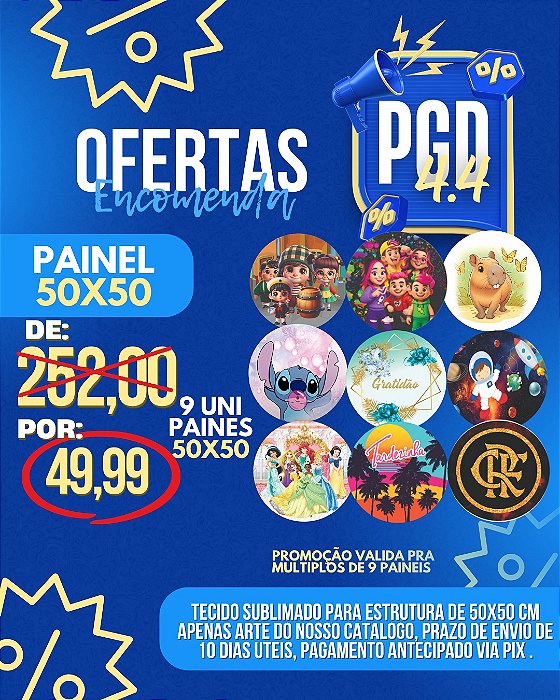 PROMOÇÃO 04.04 9 PAINEIS 50X50CM