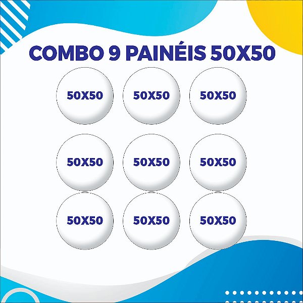KIT 9 PAINEIS REDONDO - 50X50