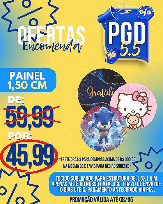 PROMOÇÃO 05.05 - PAINEL REDONDO 150cm