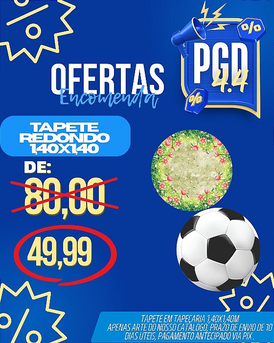 PROMOÇÃO 4.04 Tapete Redondo 140x140cm