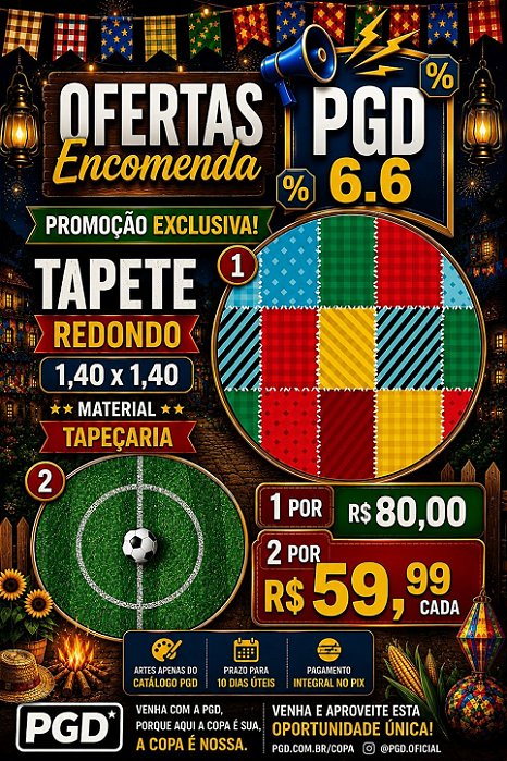 PROMOÇÃO 06 06- 2 Tapetes Redondos 140x140cm