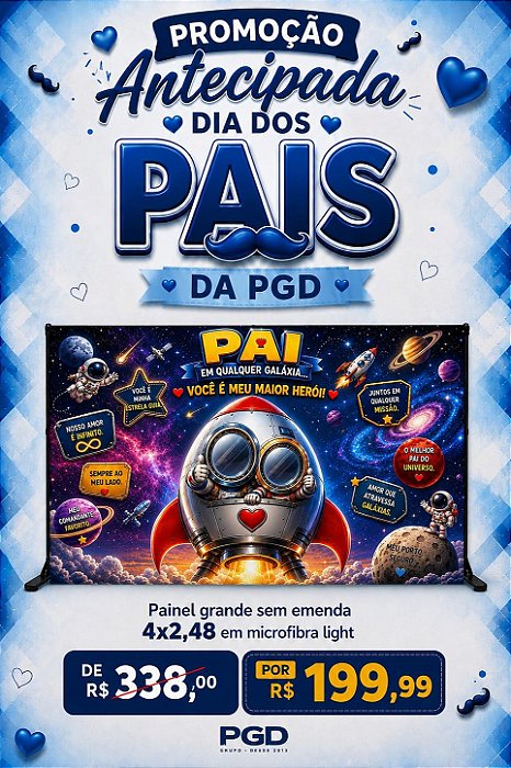 PAINEL RETANGULAR 4,00 X 2,48cm tema -DIA DOS PAIS MICRO LIGHT