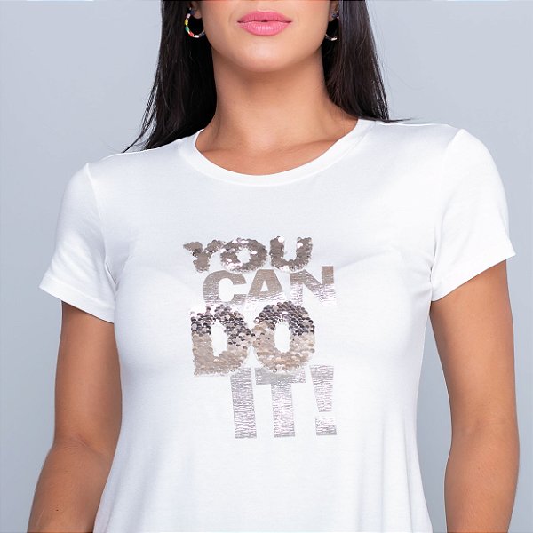 Camiseta T-Shirt Feminina You Can - Off White