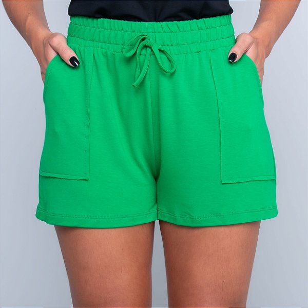 Shorts Bolso Moletinho - Verde Bandeira