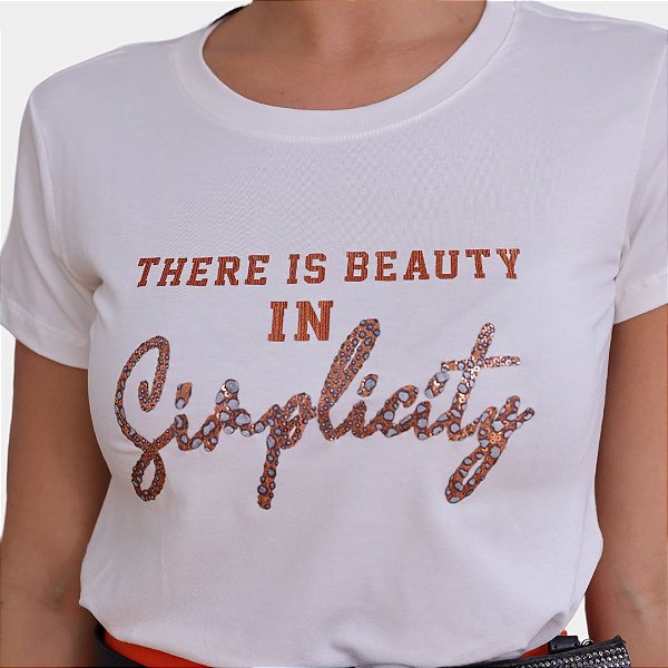 Camiseta T-Shirt Feminina Off White - Simplicity