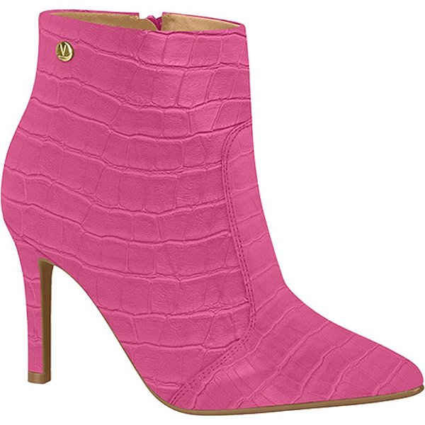 Bota Vizzano Cano Curto Cabedal Napa Croco Venez  Ref. 3049.225 Pink