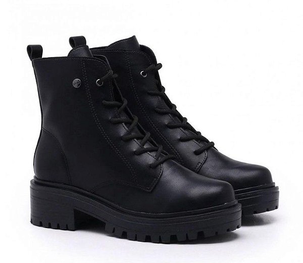 Bota Coturno Quiz Ref. 64-1961-37 Cabedal em Sintético Cor: Preto