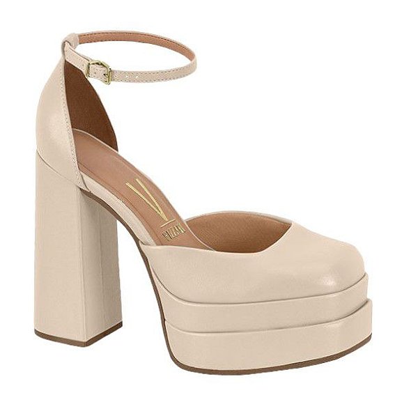 Sapato hot sale nude plataforma