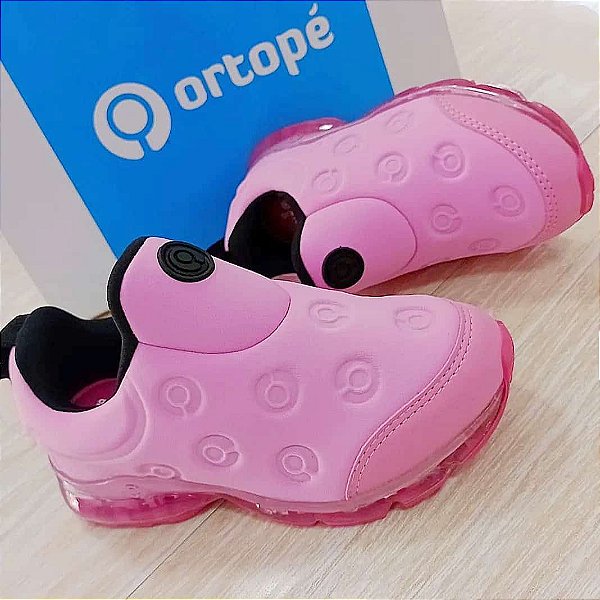 Tênis Infantil Ortopé Ref. 46002 Power Light Cor: Candy/Preto Rosa