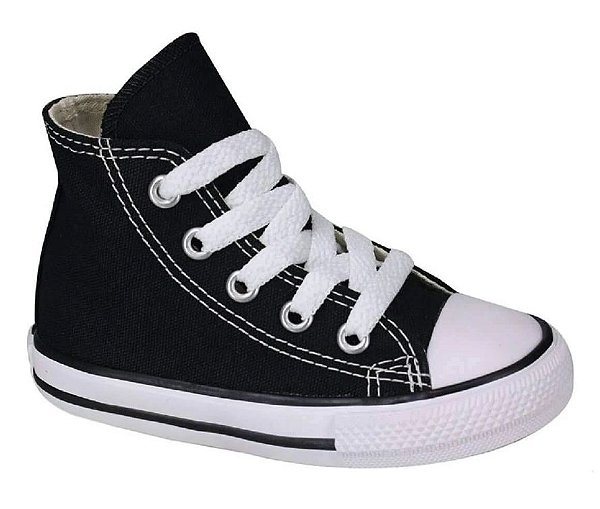 Tênis All Star Botinha Infantil Ref. CK00030002 Chuck Taylor Cor: Preto/Cru/Preto