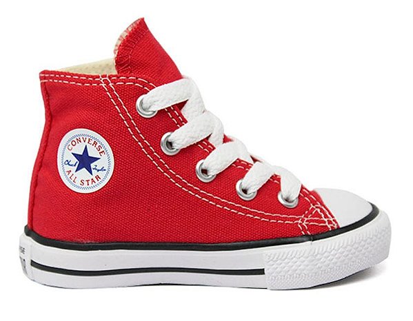 Tênis All Star Botinha Infantil Ref. CK00030004 Chuck Taylor Cor: Vermelho / Cru / Preto