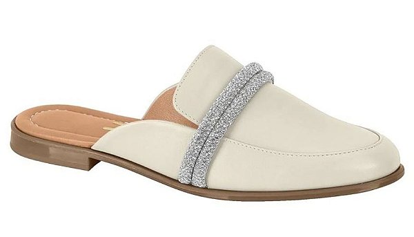 Mule VIzzano Ref. 1376.111 com Bico Redondo Cor:  Branco Off